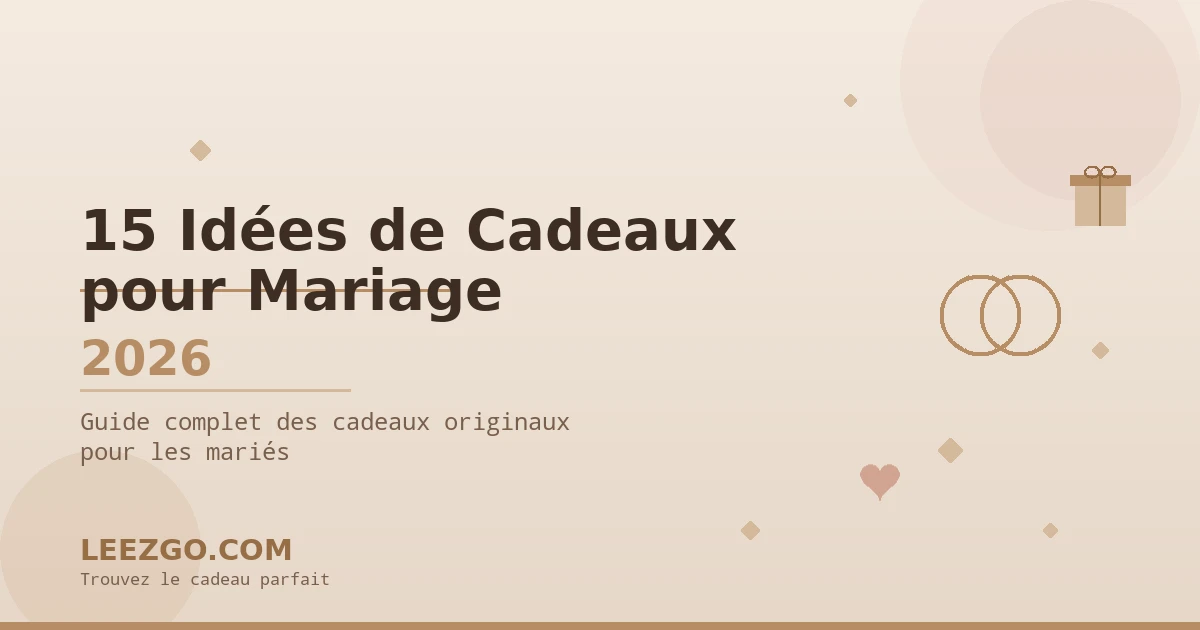 15 Idées de Cadeaux pour Mariage 2026 - Guide Leezgo